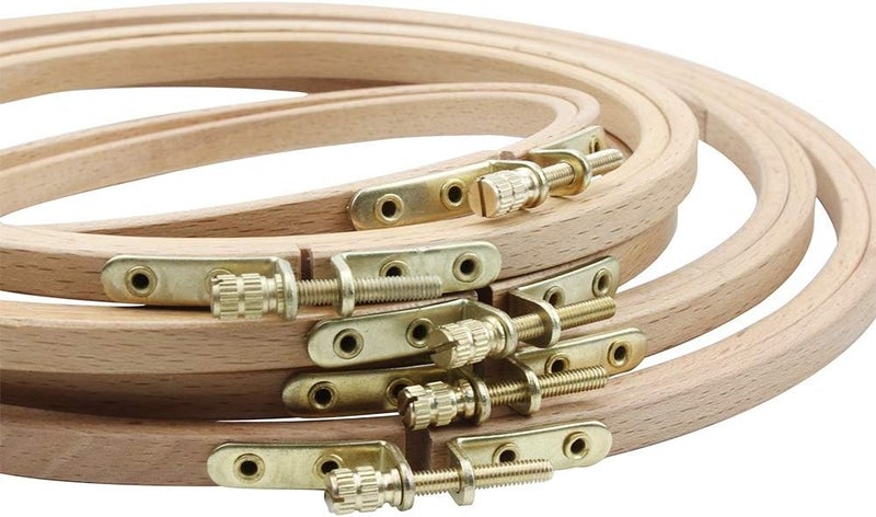 GuoFa 2 Pack 9 Inch Wood Embroidery Hoop, 23CM Beech Wood Cross Stitch Hoops, Hanging Hoop Frame for Decoration - Image 5